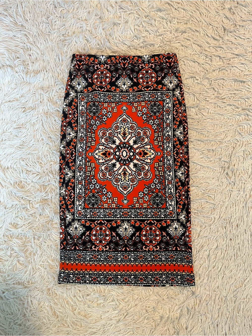 Chelsea & Theodore Mosaic Print Pencil Skirt XS